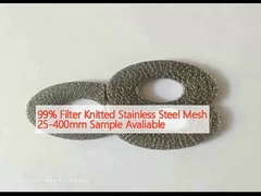 99% Filter Knitted Stainless Steel Mesh 25-400mm Sample Avaliable