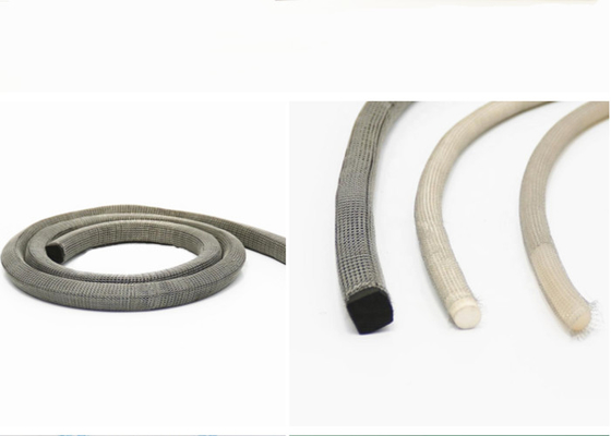 OEM Knitted Wire Mesh Gasket Stainless Steel 0.55mm 12x6mm Hole For Seal