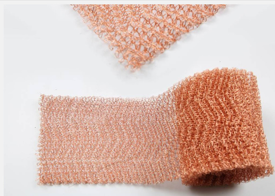 ODM Knitted Copper Wire Mesh Roll 50mm Width irregula Hole