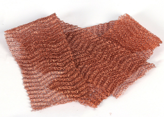 10 15 20cm Width Knitted Copper Mesh 0.23mm Dia Corrugated Surface