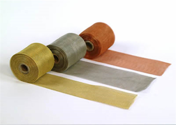 Plain Woven Stainless Steel Knitted Wire Mesh Rolls Customzied Size Silver Yellow