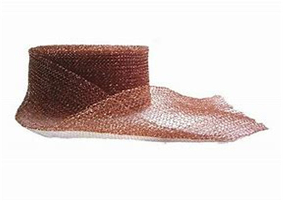 Flexible Knitted Copper Woven Wire Mesh 0.12mm Dia 38mm Width