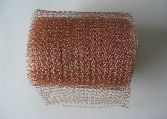 Flexible Knitted Copper Woven Wire Mesh 0.12mm Dia 38mm Width