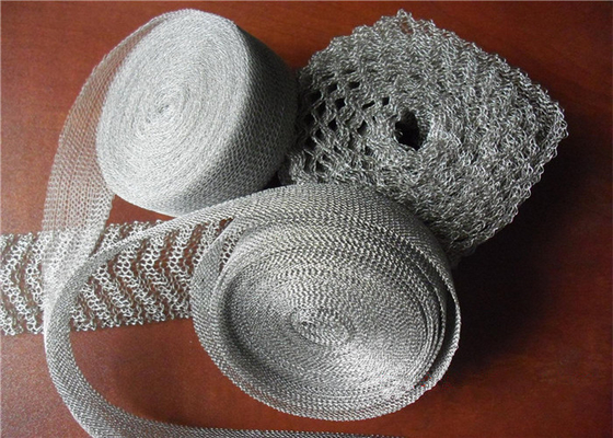 OEM Single Wire Knitted Mesh Fabric Stainless Steel 0.23mm 25mm Width For Filtration