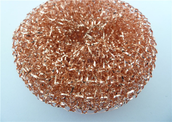 Durable 40g Metal Copper Mesh Scourer for Pots Kitchen Cleaning