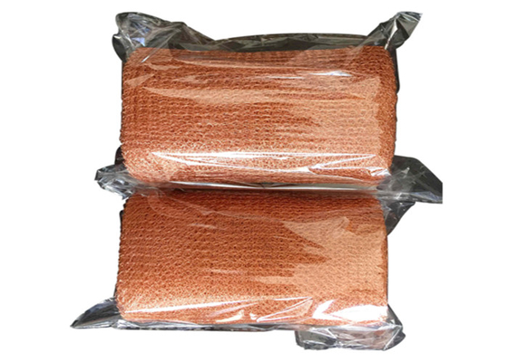 Yellow Knitted Copper Mesh 100mm 0.18mm Customized High Temperature Resistant For Filter