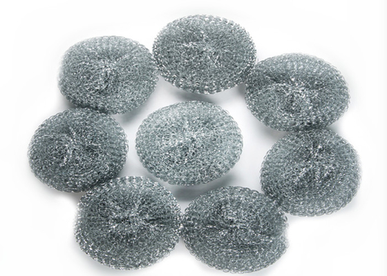 Galvanized Stainless Steel Mesh Scourer 10g 15g Round Shape Strong Cleaning Capacity