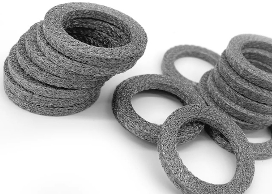 White And Silver Knitted Wire Mesh Filter Acid And Alkali Resistance And Sample