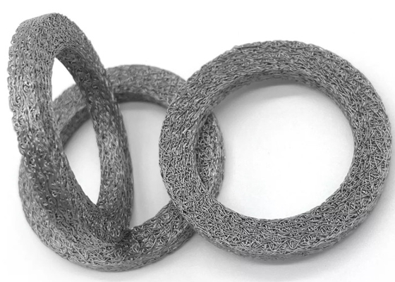 White And Silver Knitted Wire Mesh Filter Acid And Alkali Resistance And Sample