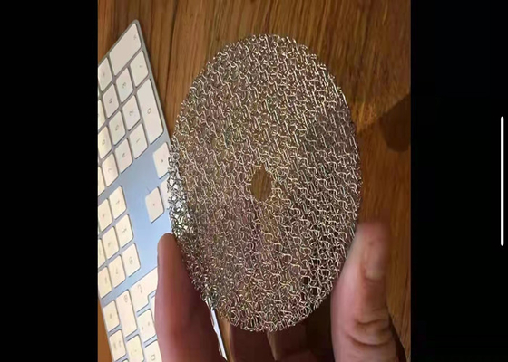 Industrial Knitted Wire Mesh Filter With 2*2mm Round Hole And Sample