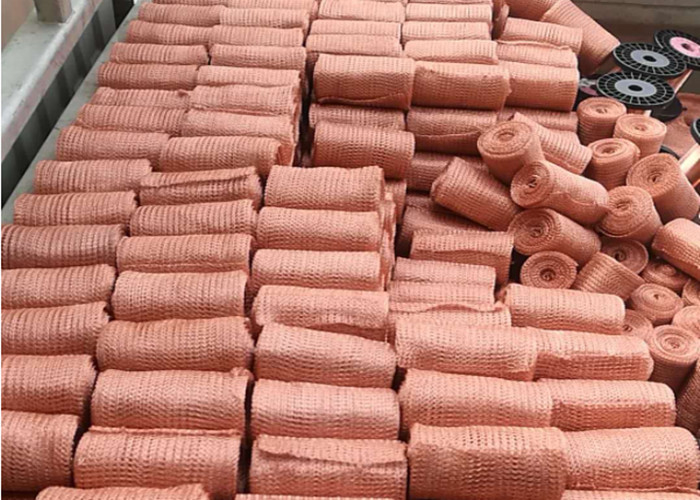 8mm SS304 Knitted Mesh Fabric ODM High Temperature Resistance 800 Degrees