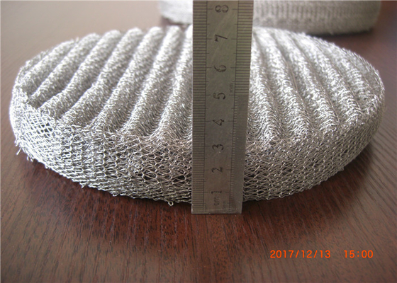 Roundness Knitted Mesh Demister Pad 0.23mm Corrosion Resistance