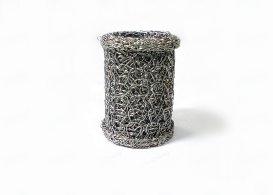 Dia 40*20mm Cylinder Knitted Wire Exhaust Mesh Gasket Support Rings Alkali Resistant