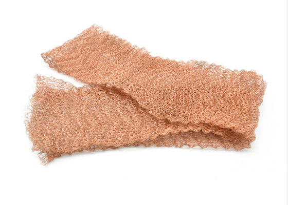 30m Copper Knitted Mesh 10 15 20cm Width 0.20mm Wire Dia Corrugated Surface