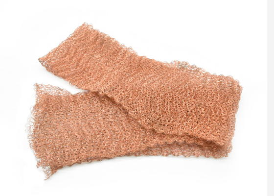 ODM Knitted Copper Wire Mesh Roll 50mm Width irregula Hole