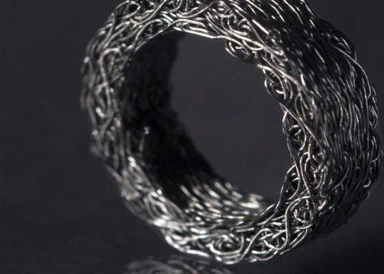 High Level Metal Dia 25mm Compressed Knitted Wire Mesh For Automobile
