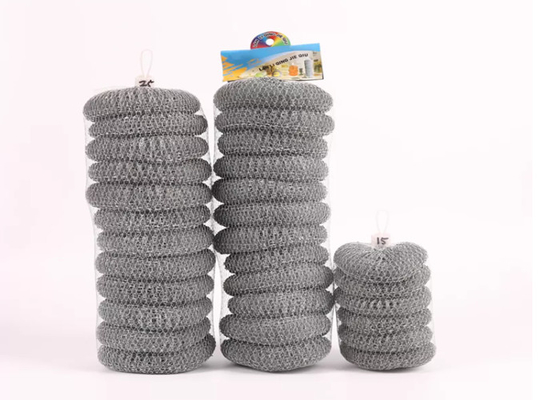 Spiral Scrubber Cleaning 316 Stainless Steel Scouring Ball For Kitchen